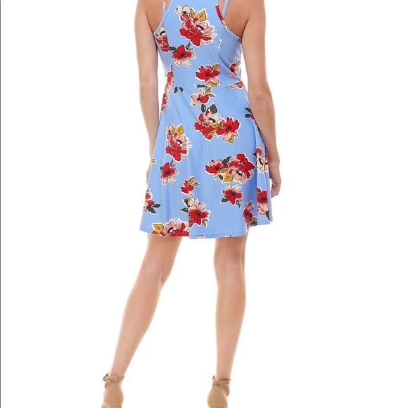 NWT Juniors' Floral Fit & Flare Dress size L - Picture 2 of 9